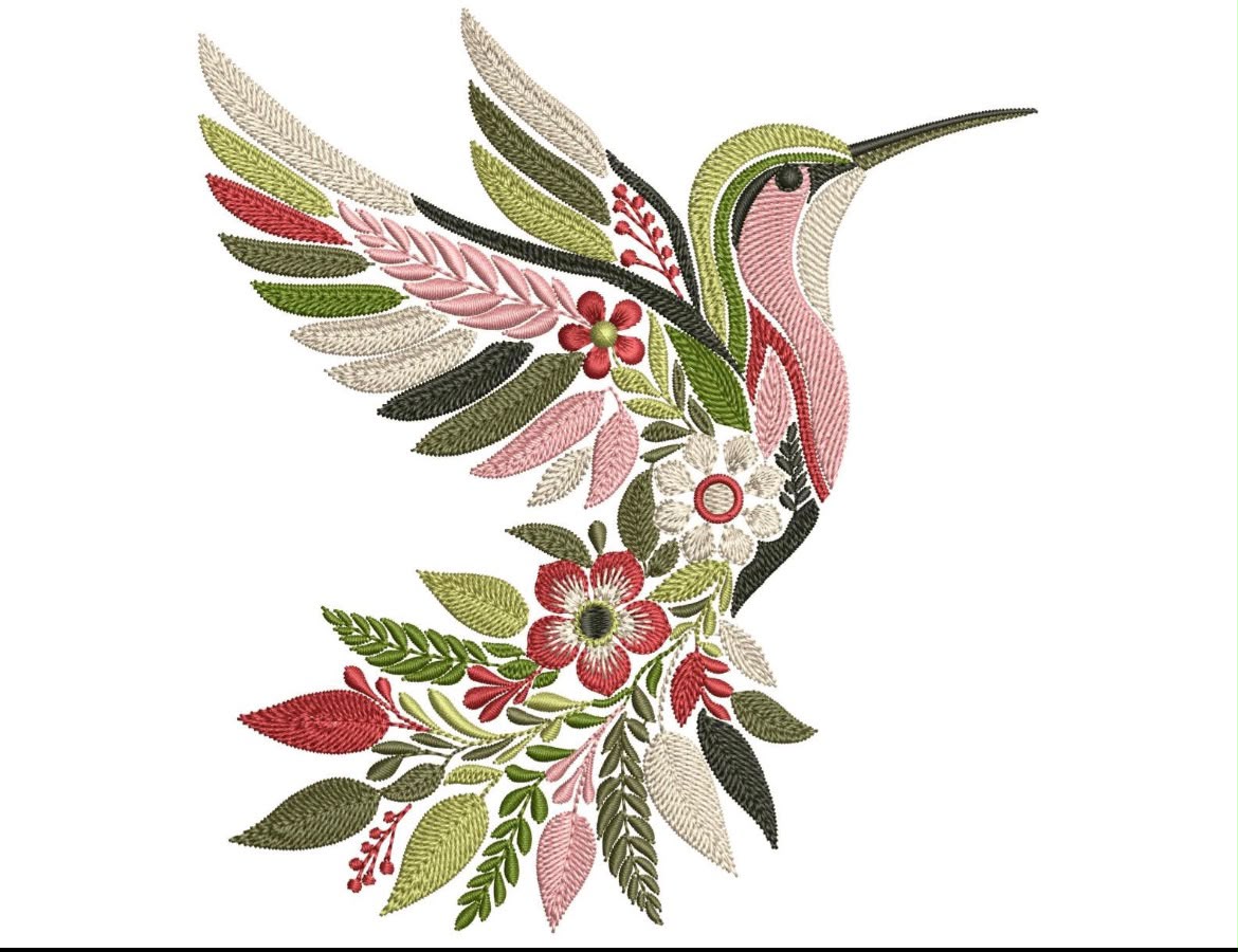White Cotton Regular Fit Floral bird Embroidered T-Shirt for Women