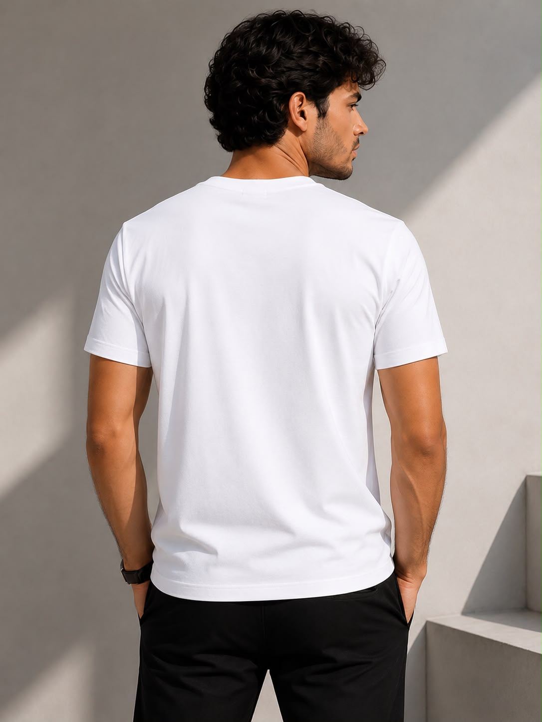 White Cotton Regular Fit Black Panther Embroidered T-Shirt for Men